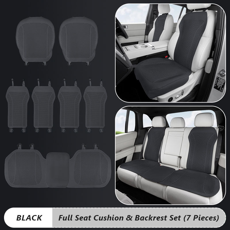 Nappa Leather Car Seat Cushion & Backrest Set