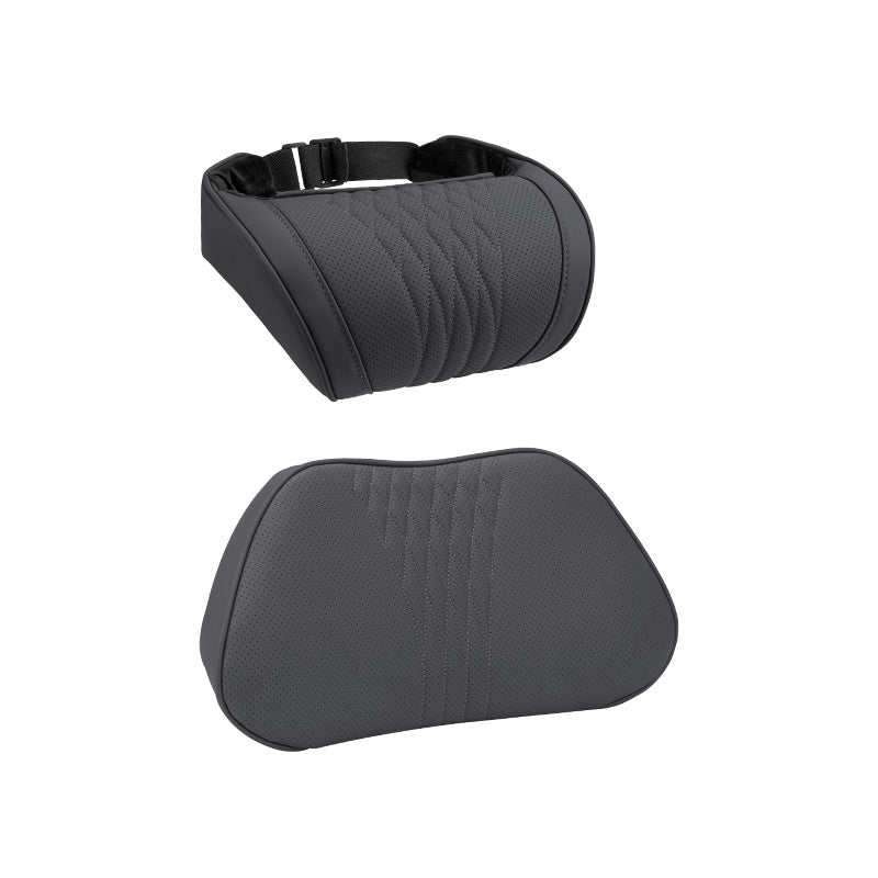 Nappa Leather Neck & Lumbar Support Pillow Pack