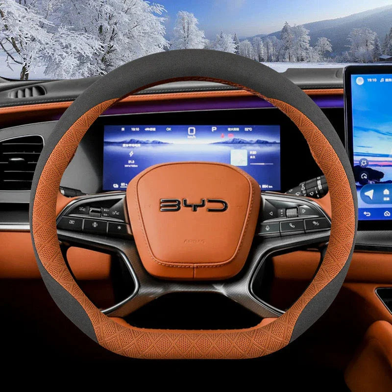 Car Steering Wheel Cover Ultra Thin Leather For BYD Sealion 7 (2025-2026)