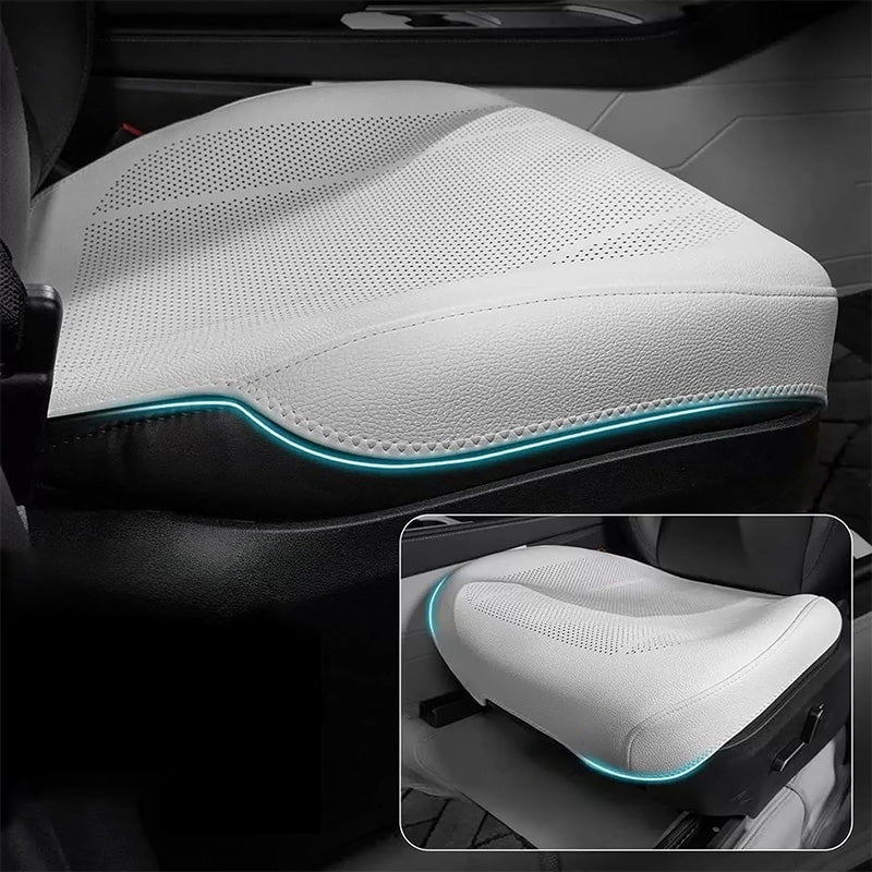 Nappa Leather Car Seat Cushion & Backrest Set